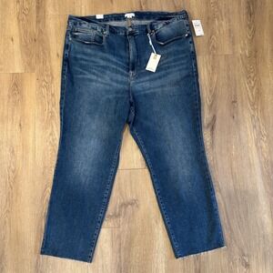 Good American Good Legs High Rise Straight Leg Crop Jeans Size 28 Plus NWT